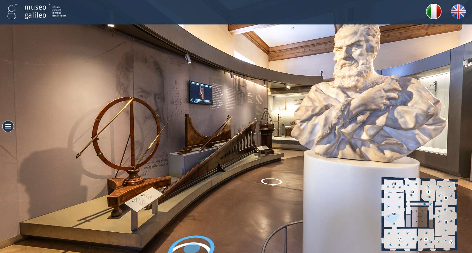 Museo Galileo di Firenze - esempio hotspost di camminamento 